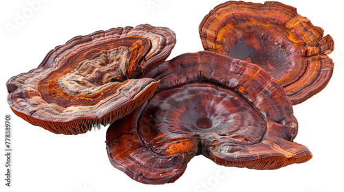 Reishi Mushroom Isolated on Transparent Background: Herbal Remedy for Holistic Wellness and Alternative Medicine Solutions.