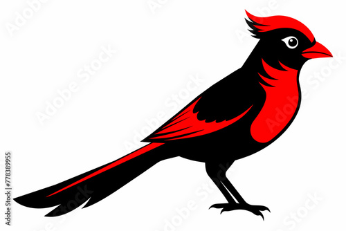 Red-headed trogon black silhouette vector design.