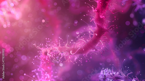 Abstract futuristic background with glowing particles and neurons
