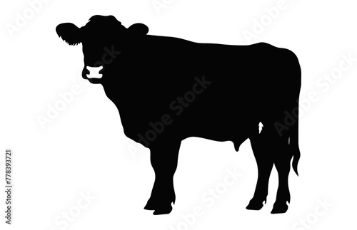 Hereford Cattle Cow Silhouette Vector isolated on a white background