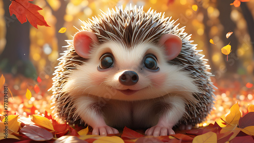 Picture a cute young hedgehog held gently in hands, surrounded by green grass in a protective forest setting