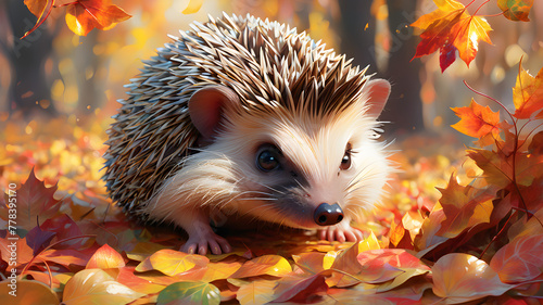 Picture a cute young hedgehog held gently in hands, surrounded by green grass in a protective forest setting