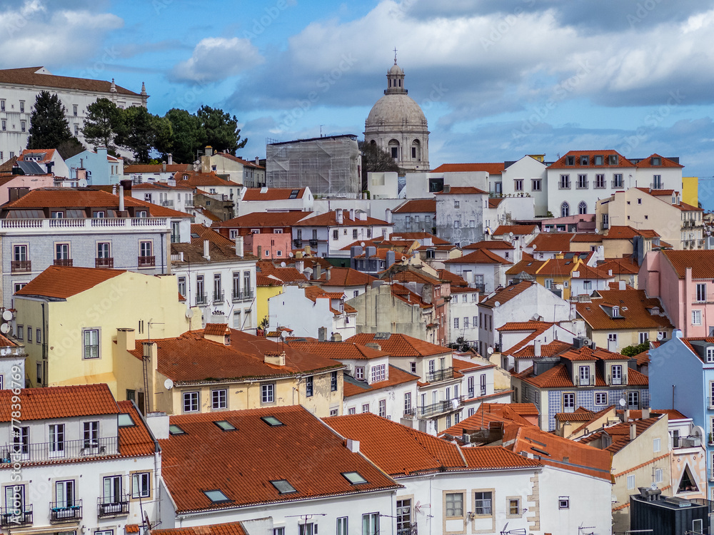 View from Miradouro das Portas do Sol in Lisbon, Portugal