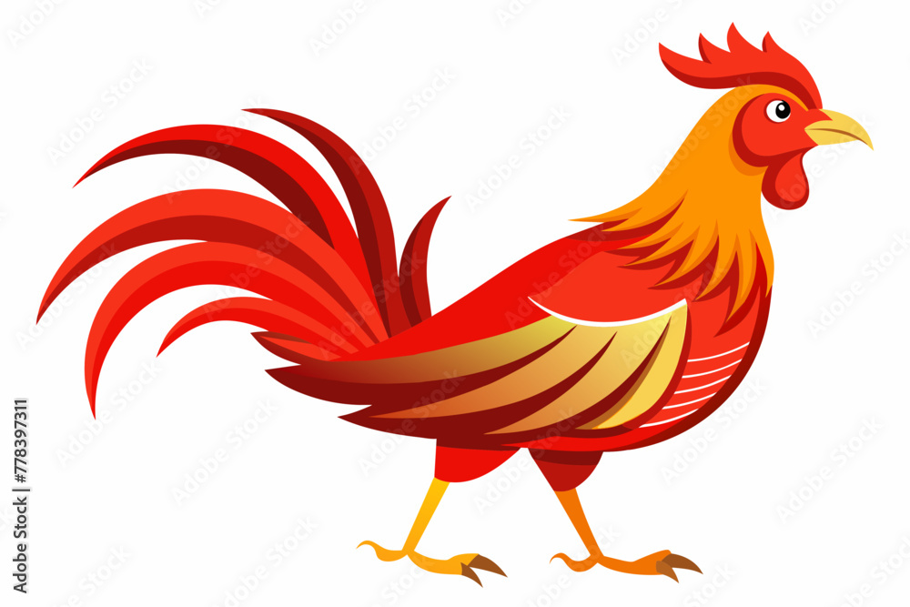 red-jungle-fowl-with-white-background.
