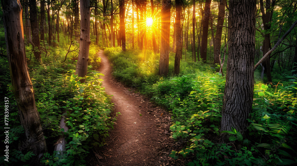 Forest Trail at Sunrise