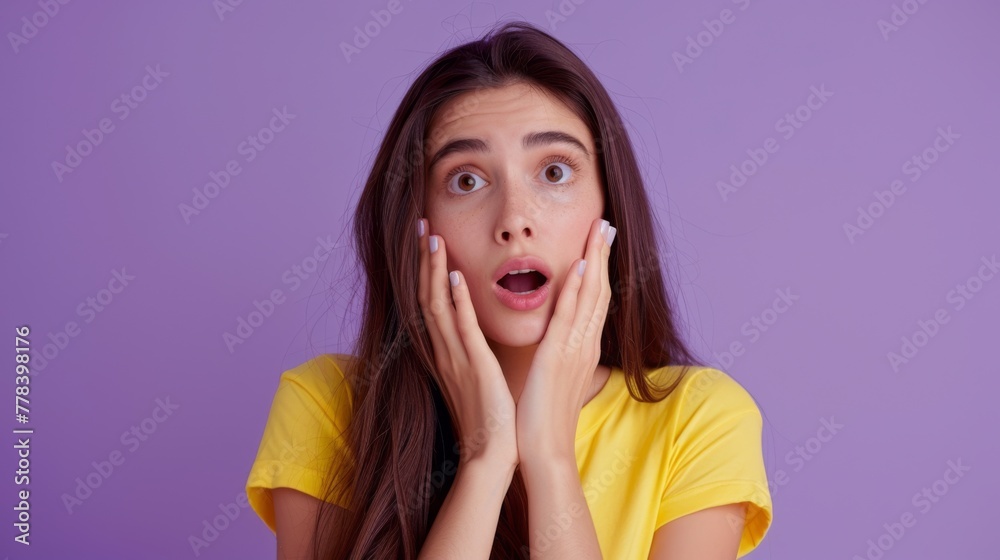 A Woman in Astonished Expression A Woman in Astonished Expression
