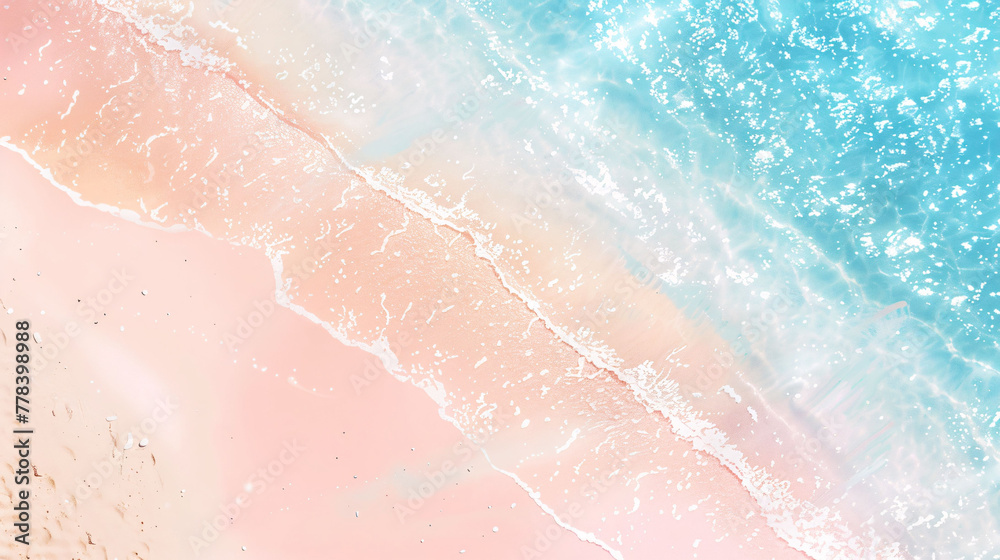 Pastel Tones of Sandy Beach and Shallow Waters