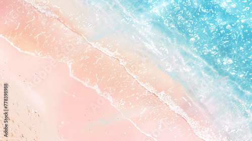Pastel Tones of Sandy Beach and Shallow Waters