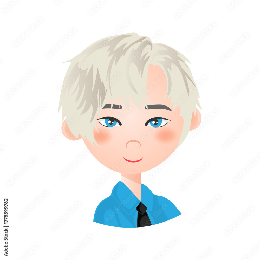 Blond Guy. A flat icon. Vector illustration