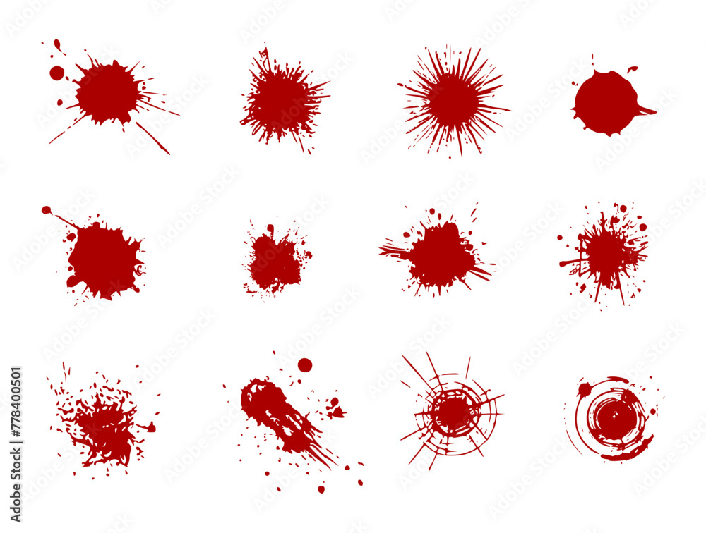 ink drops, splatter and brush stroke - red ink drops, splatter and brush stroke - red