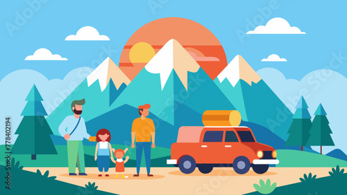 family trip father mother and children traveling vector illustration © Shiju Graphics