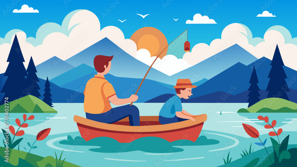 fishing boat vector illustration