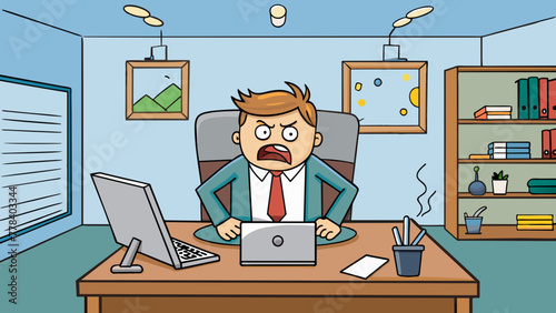 frustrated businessman vector illustration