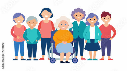 group of old people vector illustration