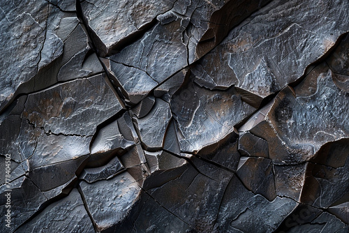 A close-up of a flint stone texture, highlighting the sharp edges and conchoidal fractures that hint at its use in tools and weapons throughout human history. 32k, full ultra HD, high resolution photo