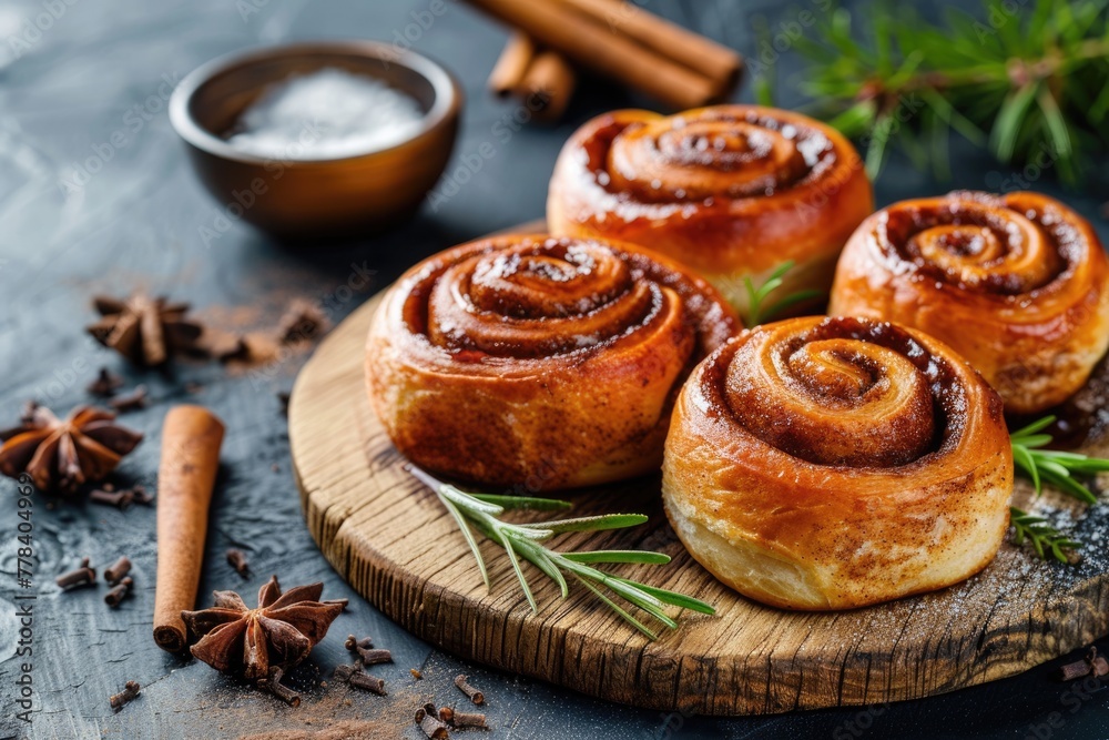 Cinnamon Buns: Freshly Baked Sweet Pastry Snack from the Bakery Cinnamon Buns: Freshly Baked Sweet Pastry Snack from the Bakery