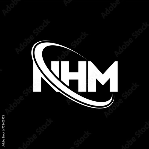 NHM logo. NHM letter. NHM letter logo design. Initials NHM logo linked with circle and uppercase monogram logo. NHM typography for technology, business and real estate brand. photo