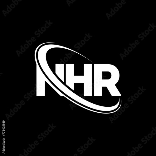 NHR logo. NHR letter. NHR letter logo design. Initials NHR logo linked with circle and uppercase monogram logo. NHR typography for technology, business and real estate brand. photo