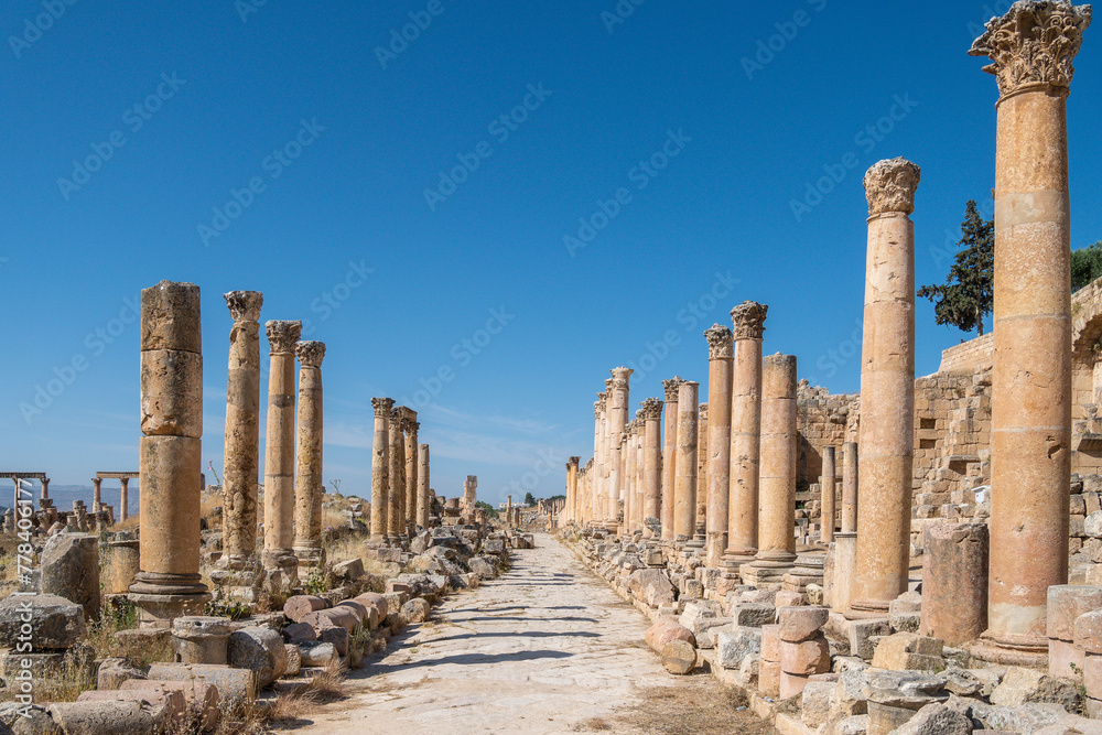 Jerash, Jordan antique archaeological site of classical heritage for tourists