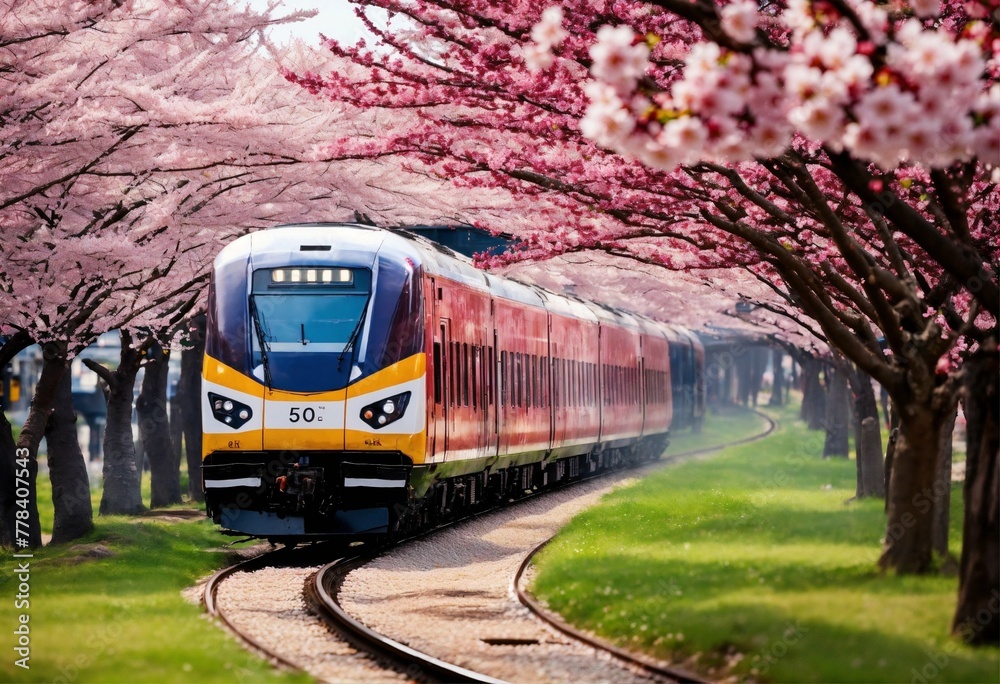 Naklejka premium train on the railway