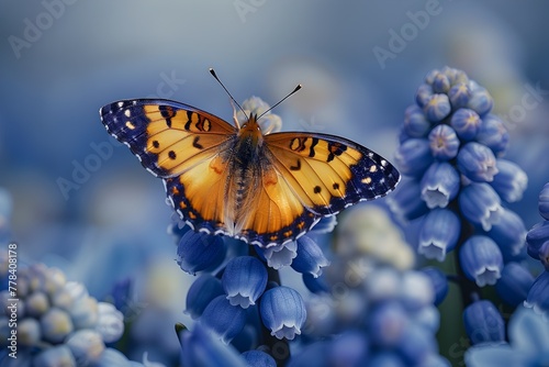 Butterflys Gentle Embrace A Fragrant Hyacinths Ephemeral Companion in Documentary Photography