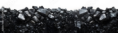 a pile of black rocks photo