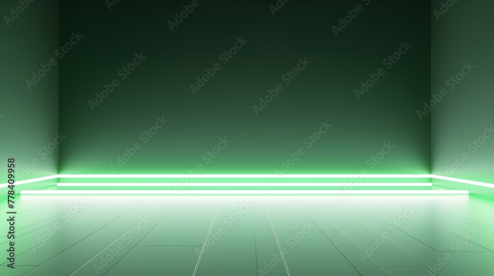 Abstract light green Neon Light Showroom for Product Presentation Abstract light green Neon Light Showroom for Product Presentation