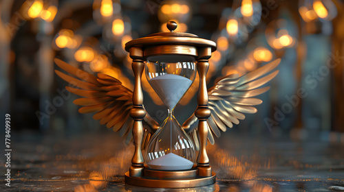 Illustration of a stylized hourglass with wings, representing the swift passage of time and the need for quick decision-making