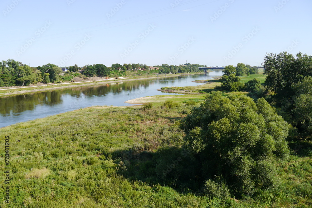 Elbe am Wasserstraßenkreuz Magdeburg