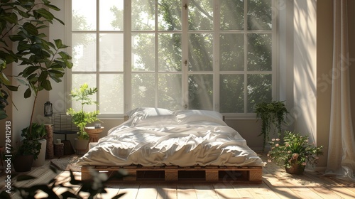 Bed in Bedroom Next to Window