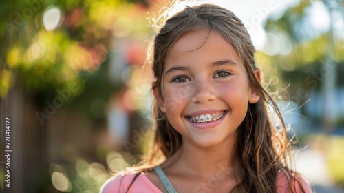 Young Girl With Braces Smiles