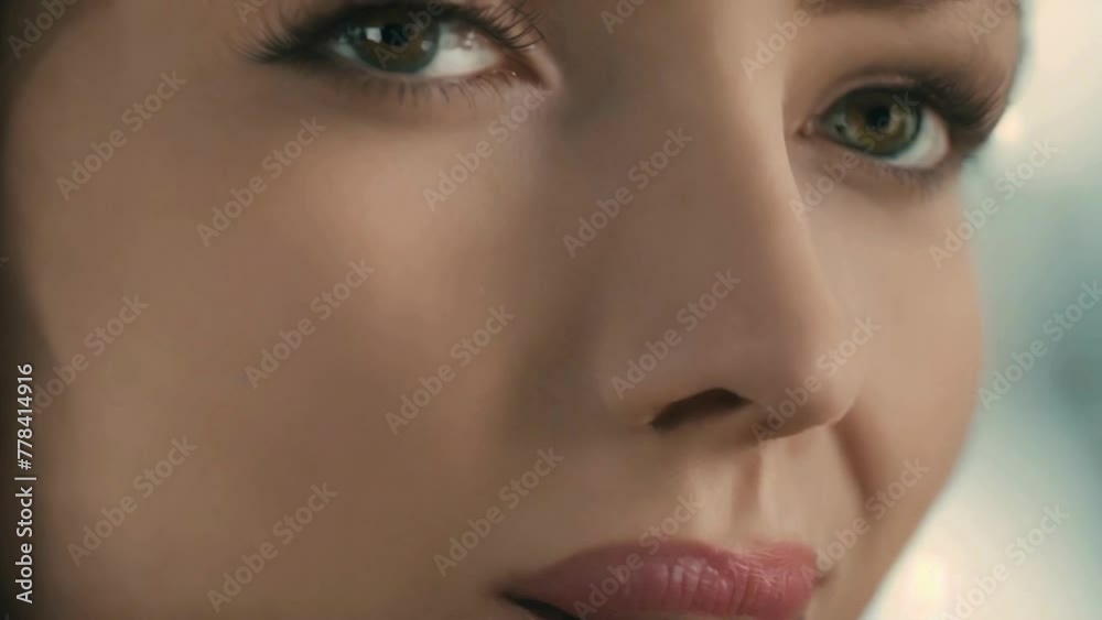 Woman Closeup Face Super Slow Motion Shot Woman Closeup Face Super Slow Motion Shot