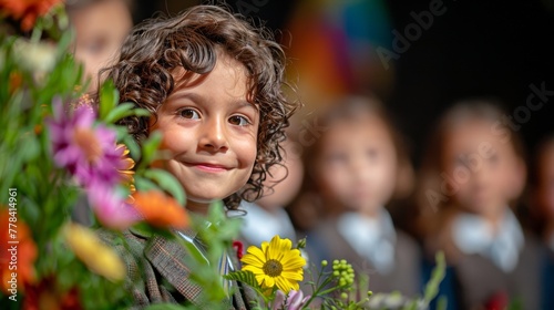 Group of Young Girls Wearing Sunflower Crowns