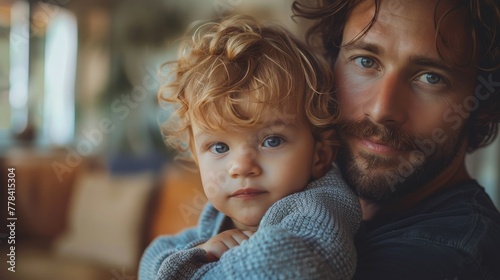 Man Holding Small Child