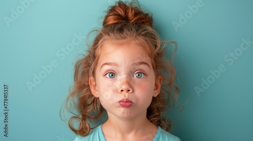 Little Girl Making Funny Face With Tongue photo