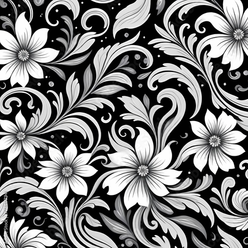 background pattern leaf seamless black illustration vector