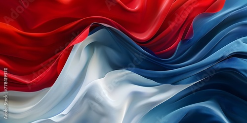 a red white and blue fabric photo
