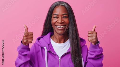 Woman Giving Double Thumbs Up