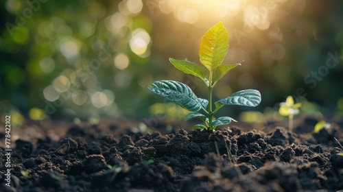 New Plant Sprouts in Forest