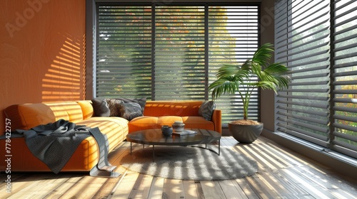 Modern Living Room With Large Windows