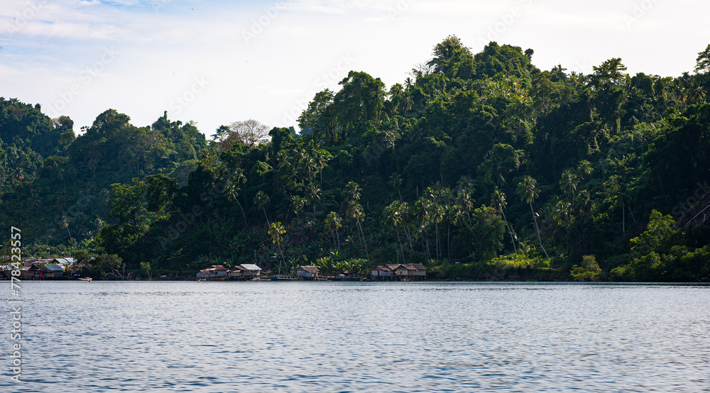 A picture of indonesian fishermen's village