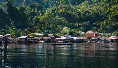 A picture of indonesian fishermen's village