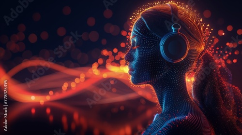 Woman Wearing Headphones