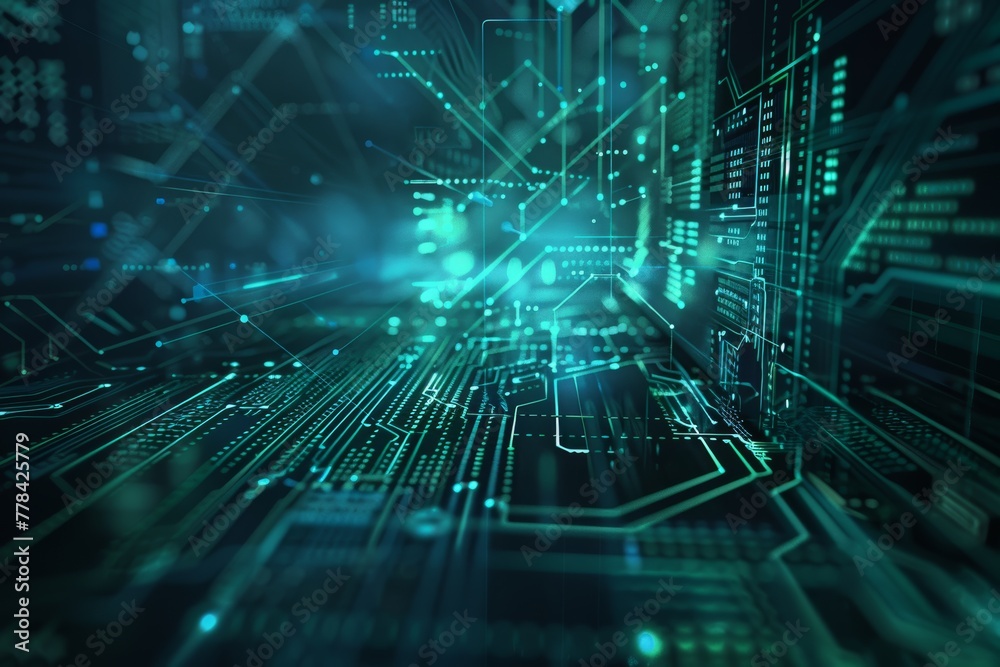 Abstract background showcasing IT technology, illustrating complexity and innovation. Abstract background showcasing IT technology, illustrating complexity and innovation.