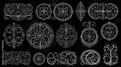 Swirl ornament stroke Ornamental curls swirls divider .Generative AI