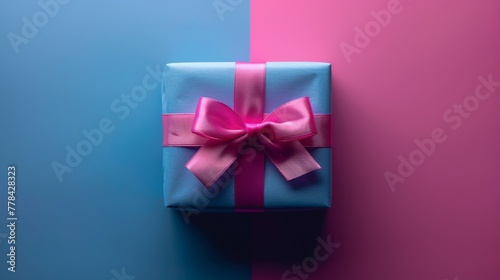 Minimalist Gift Box on Pastel Gradient Background.