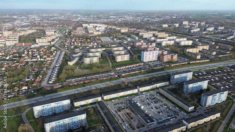 Fototapeta premium Urban Horizons: Aerial Views of Cityscapes