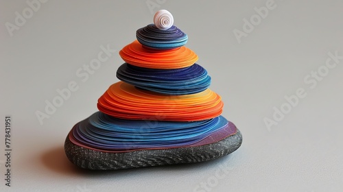 Minimalist Quilling Paper Art: Zen Stone Stack - Mindfulness and Simplicity.