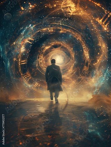 Time Traveler at the Threshold of a Galactic Portal