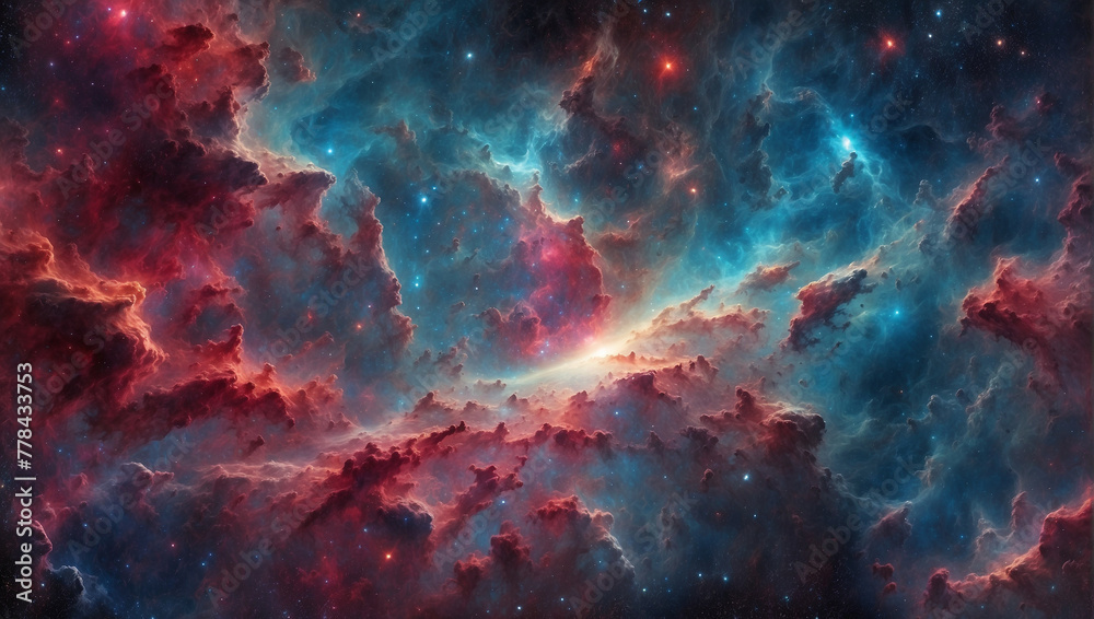 Abstract beautiful outer space background. Bright nebula in cosmos. - obrazy, fototapety, plakaty 